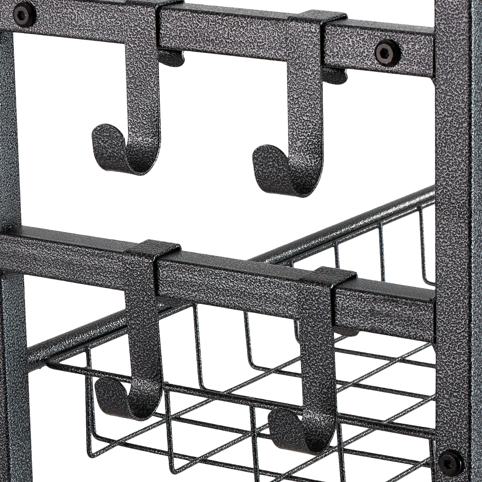 Golf Storage Garage Organizer, 2 Golf Bag Storage Stand Holder And Other Sports Equipment Storage Rack, Outdoor Steel Ball Cart, Sports Gear And Toys Storage Shelves With Baskets & Hooks, Black_maomaolike.com